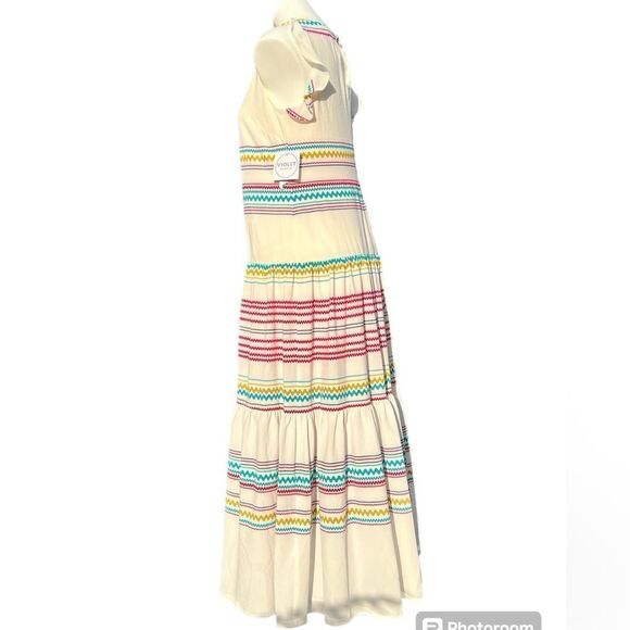 Violet Weekend Boho Style Sleeveless Stripe Maxi Dress New Size Medium - Picture 5 of 6